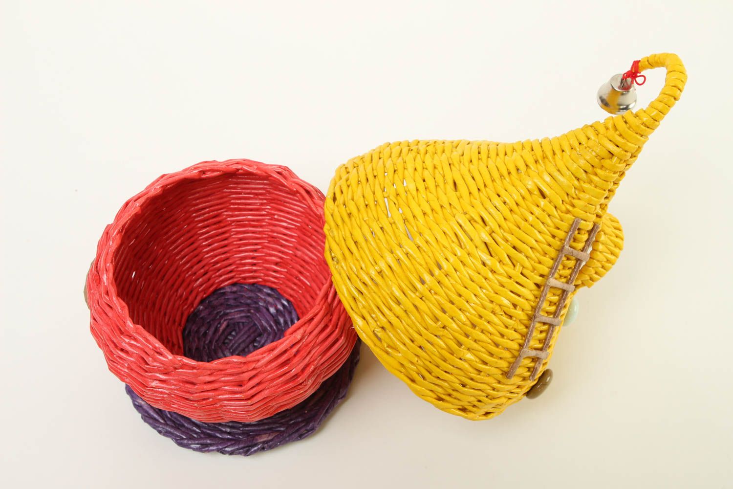 Handmade cute basket interesting home decor designer woven acessories photo 4