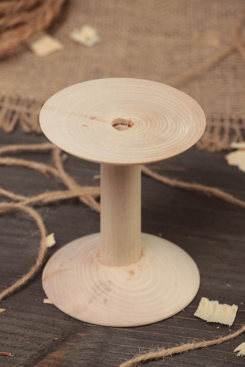 Handmade Holz Spule für Spitzen Rohling Kiefernholz zum Bemalen oder Decoupage foto 1