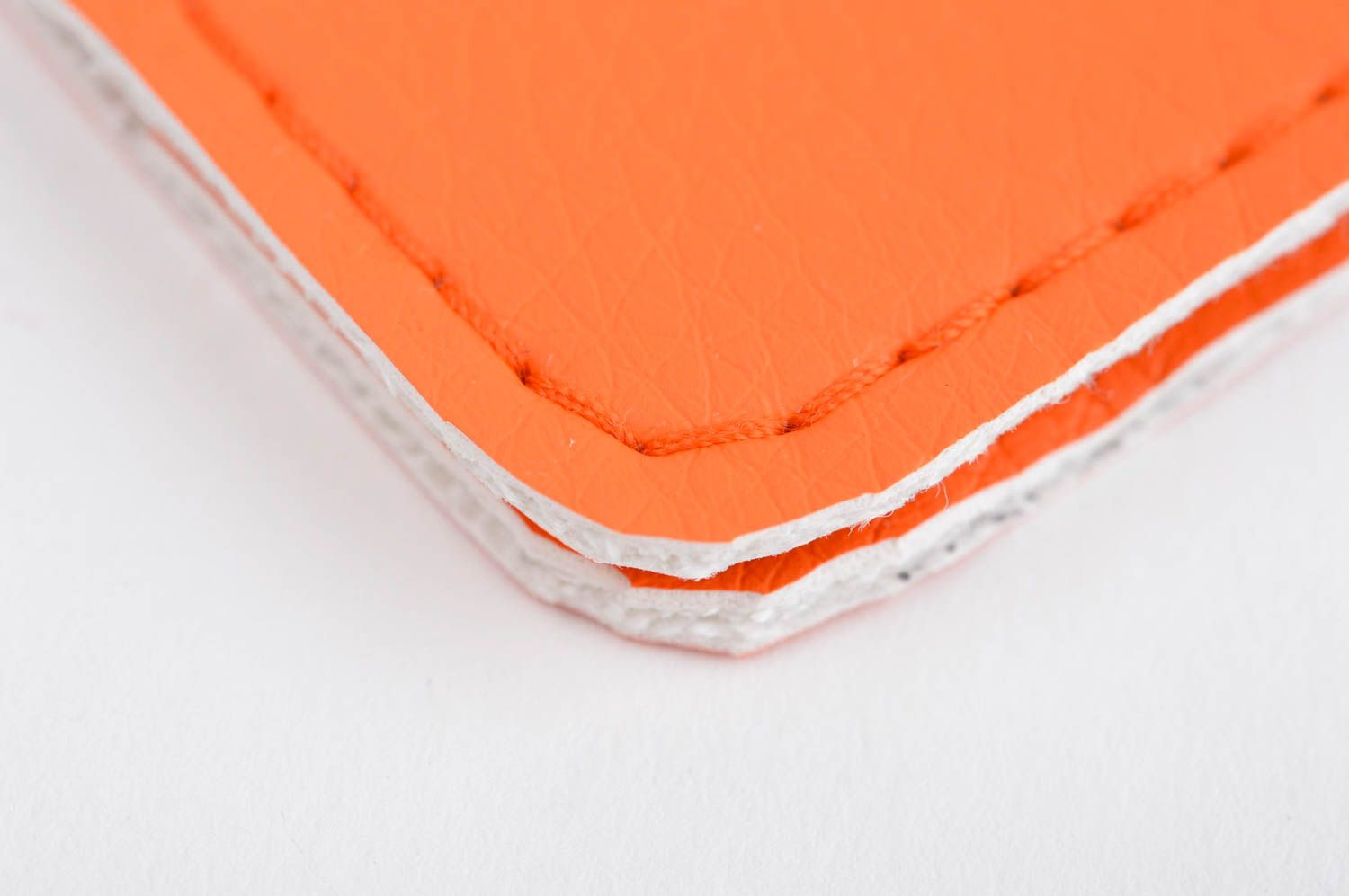 Étui passeport cuir fait main Protège-passeport décoré orange Accessoire femme photo 5