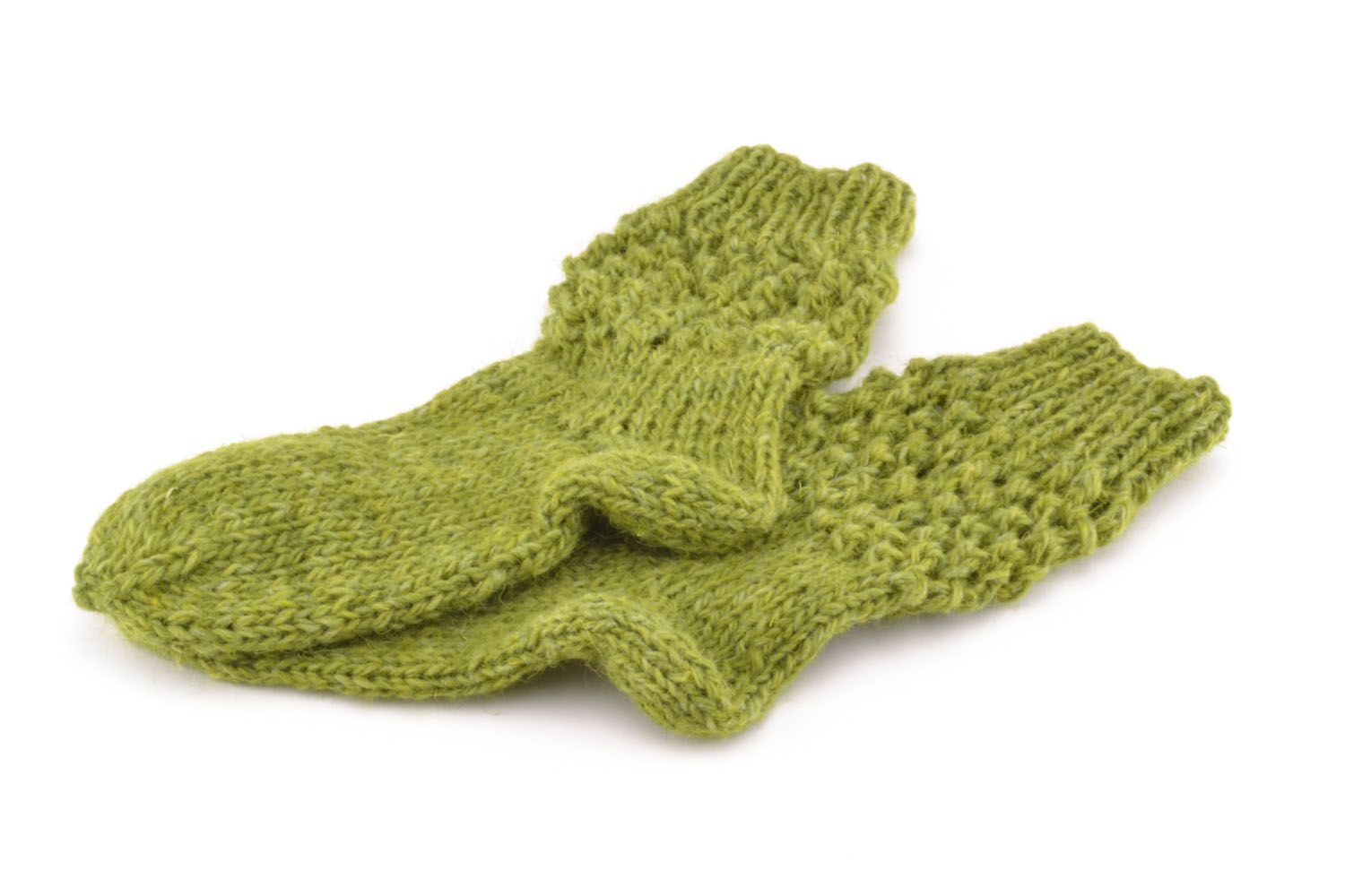 Chaussettes tricotées main en laine naturelles photo 2