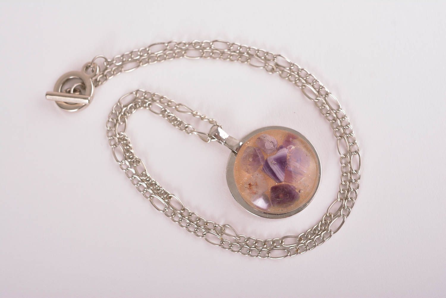 Handmade pendant unusual pendant designer accessory gift ideas epoxy jewelry photo 2
