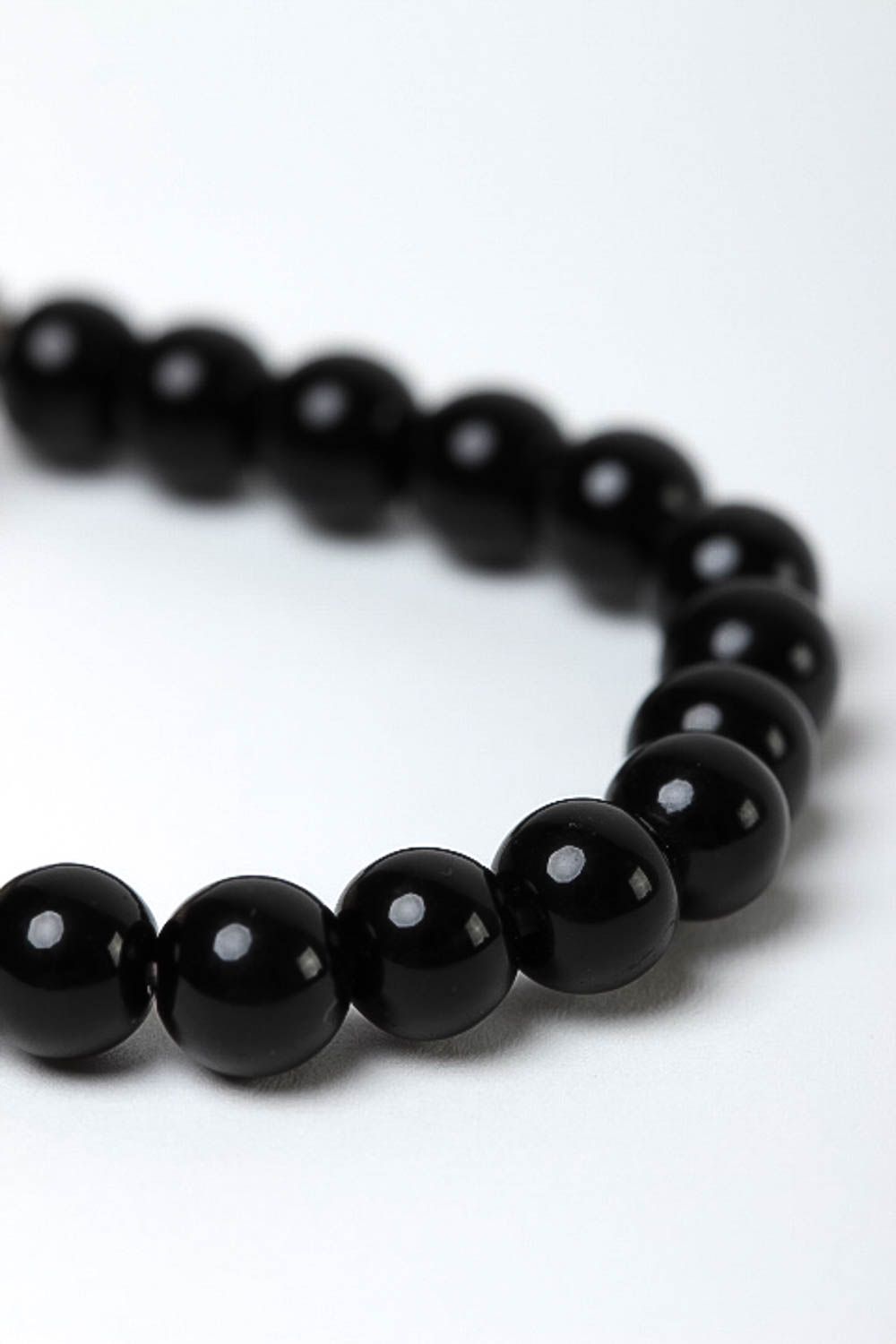 Black beaded bracelet handmade designer bracelet natural stone jewelry photo 4