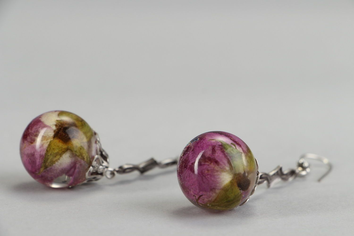 Earrings Roses in a ball photo 2