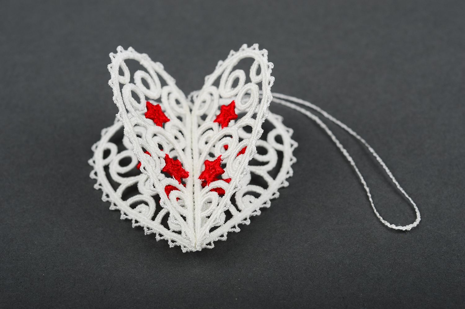 Openwork Christmas toy handmade Christmas decor heart toy decorative use only photo 3