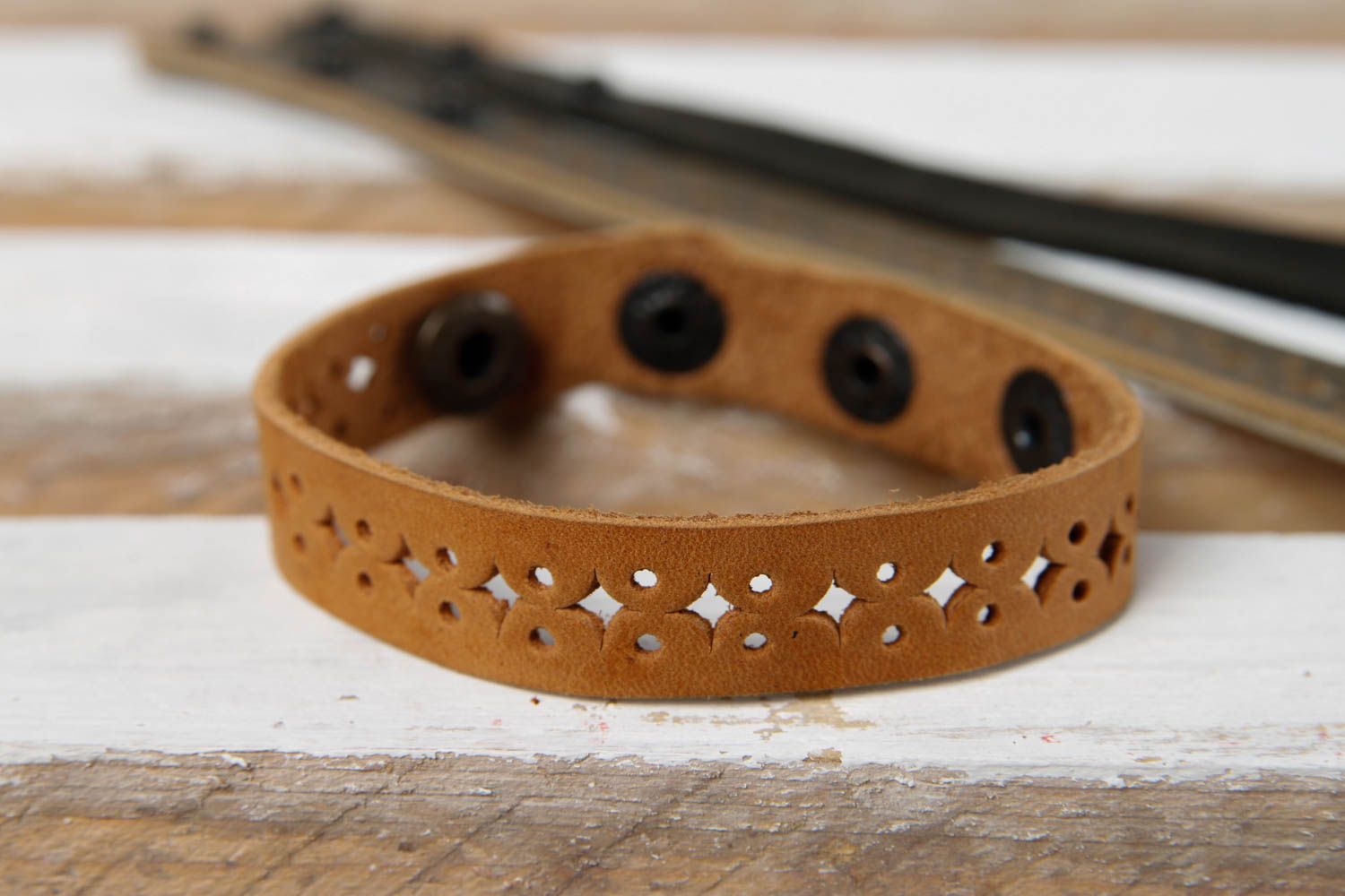 Stylish handmade leather bracelet fashion accessories cool jewelry designs photo 1