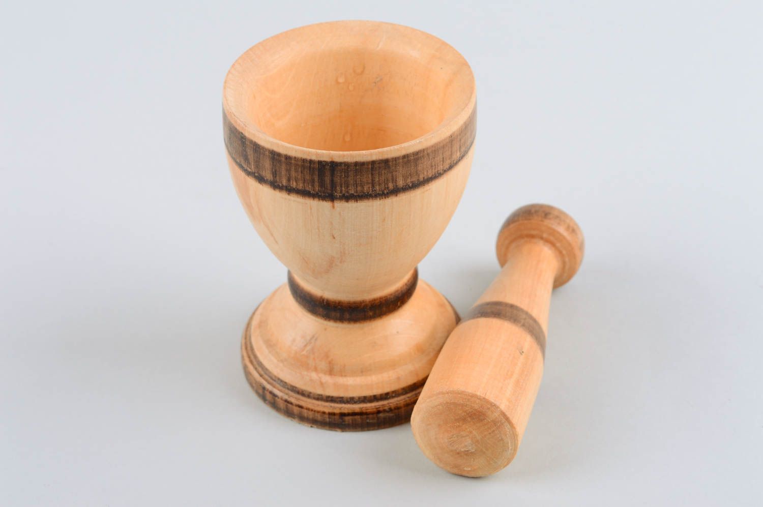 Handmade kitchen accessories wooden mortar and pestle wood kitchenware photo 2