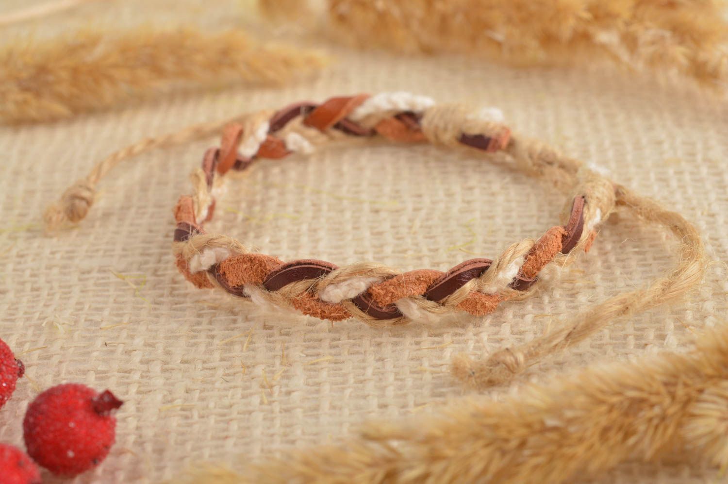 Leather bracelet homemade jewelry suede bracelet designer accessories gift ideas photo 1