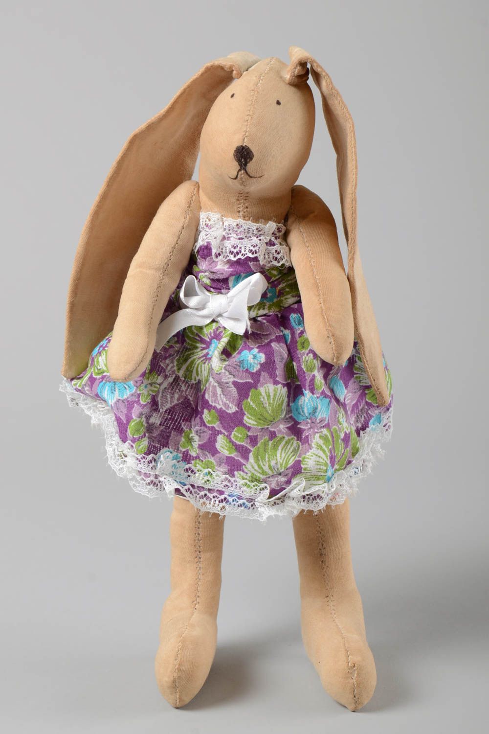 Kuscheltier Hase handgemacht Geschenk für Kinder Haus Deko aus Textil schön foto 2