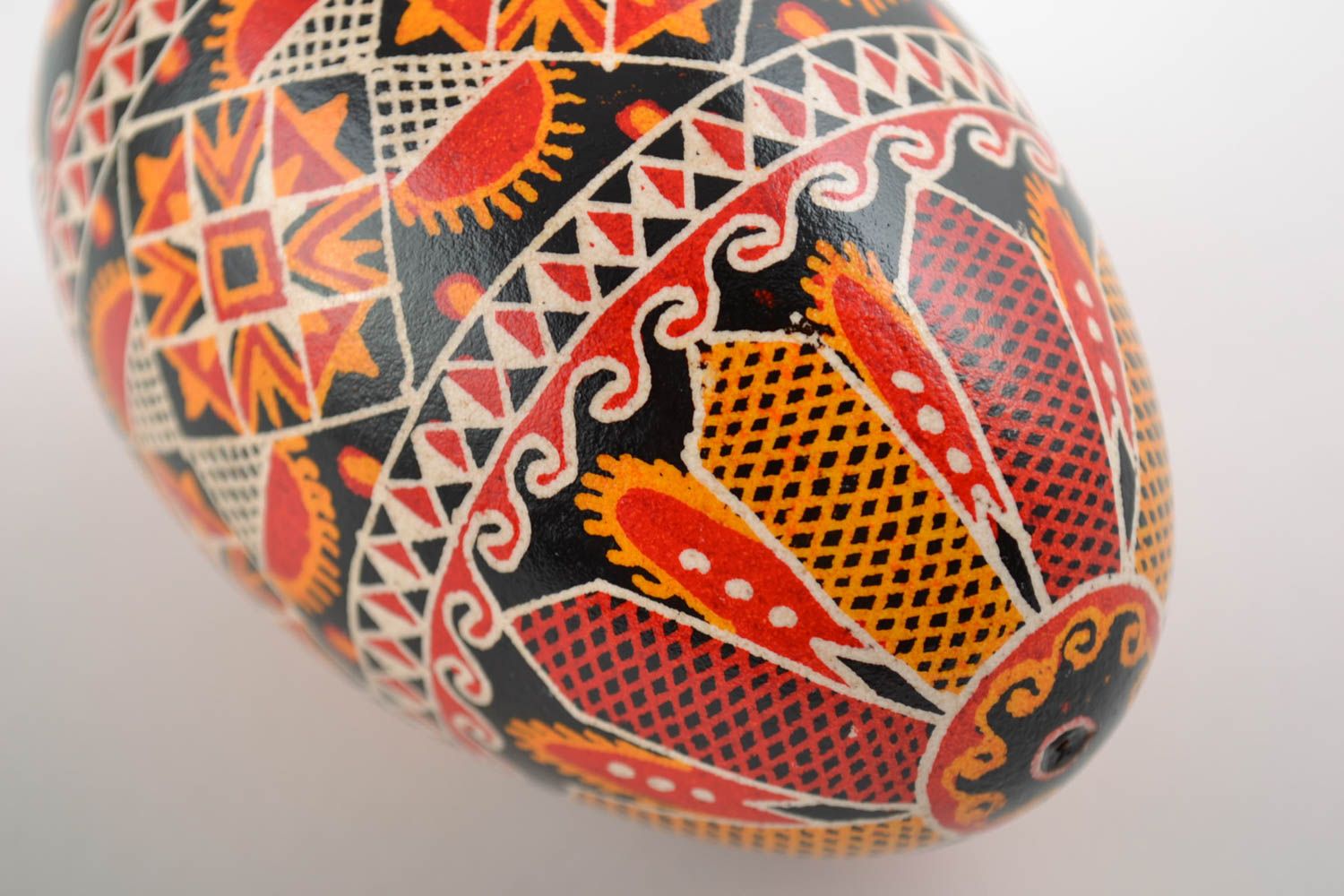 Handmade designer pysanka Easter decorative goose egg painted with acrylics photo 5