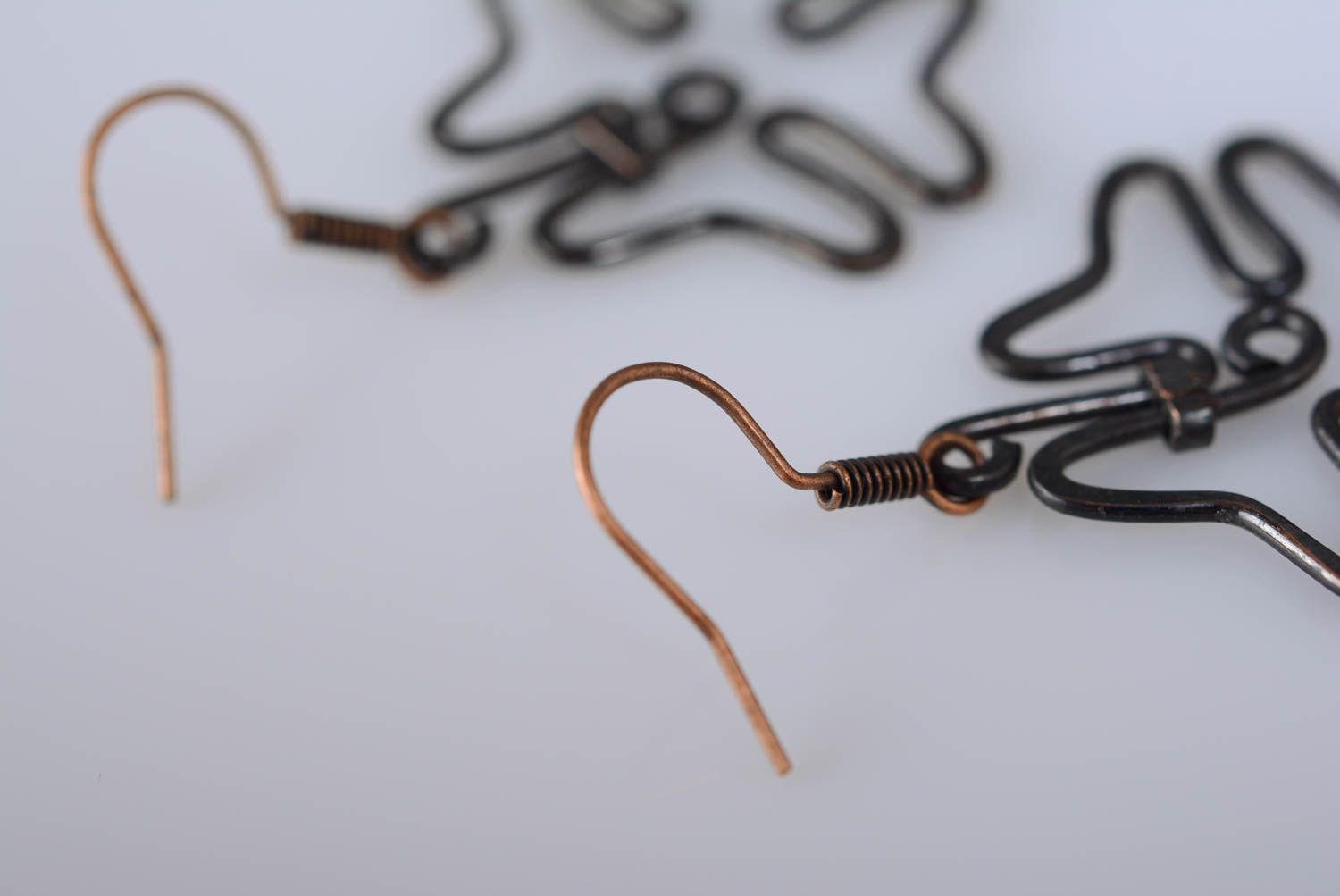 Boucles d'oreilles en cuivre faites main originales wire wrapping pour femme photo 5