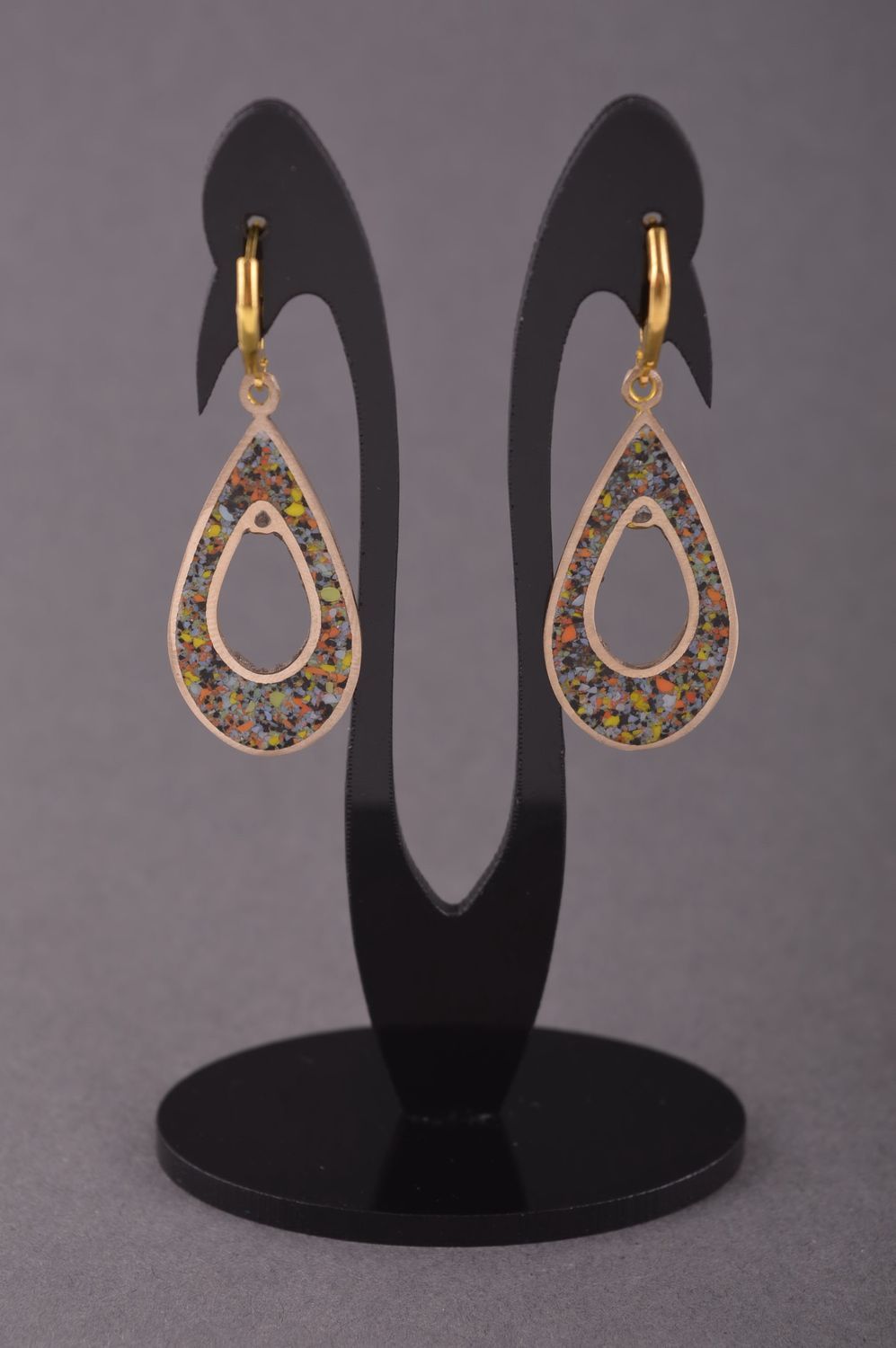 Handmade gemstone earrings metal earrings fashion trends handmade gifts photo 1