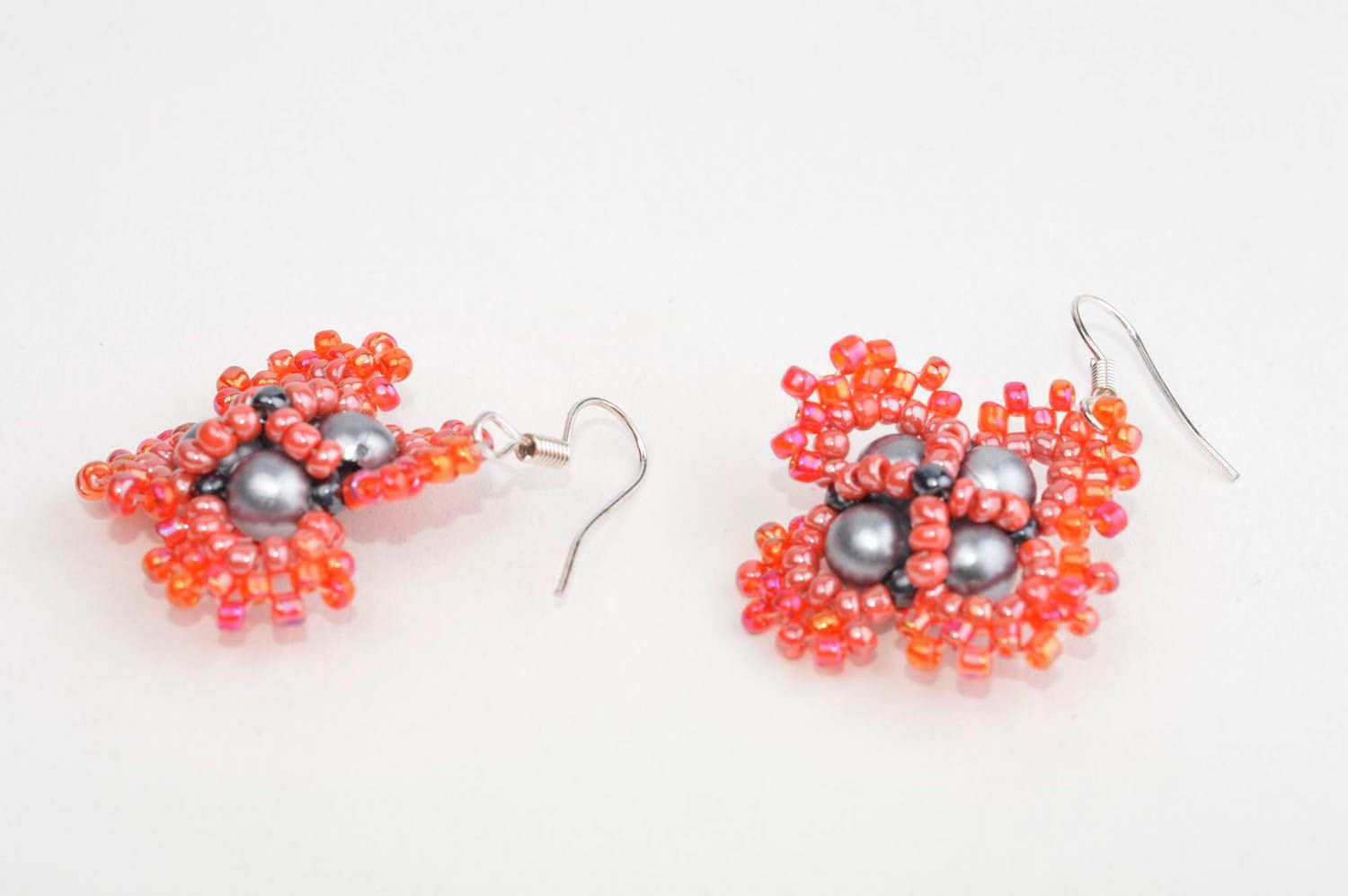 Fashion bijouterie handmade earrings with charms elegant earrings made of beads photo 3