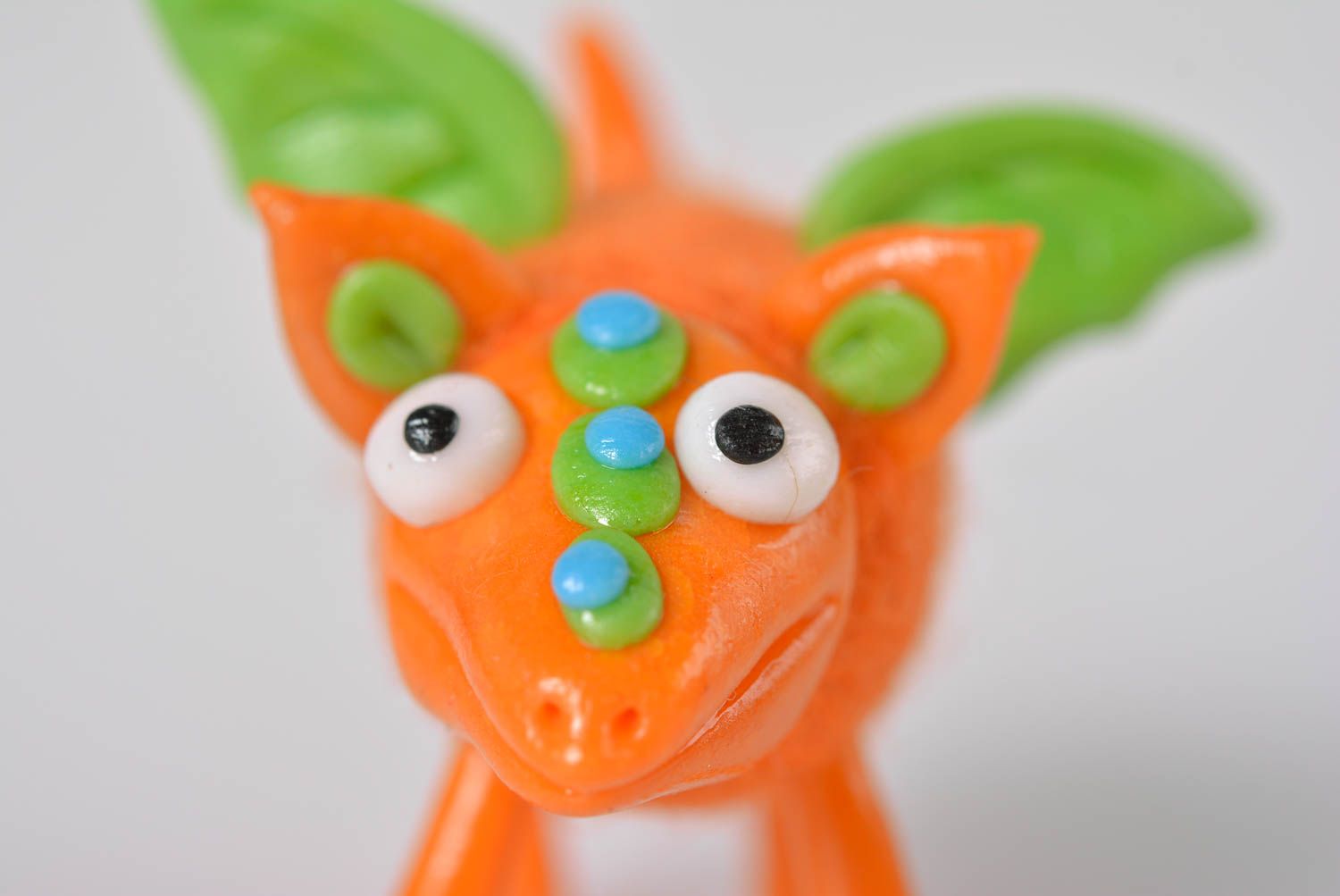 Handmade Kuscheltier Drache in Orange Geschenke für Kinder Haus Deko aus Wolle foto 2