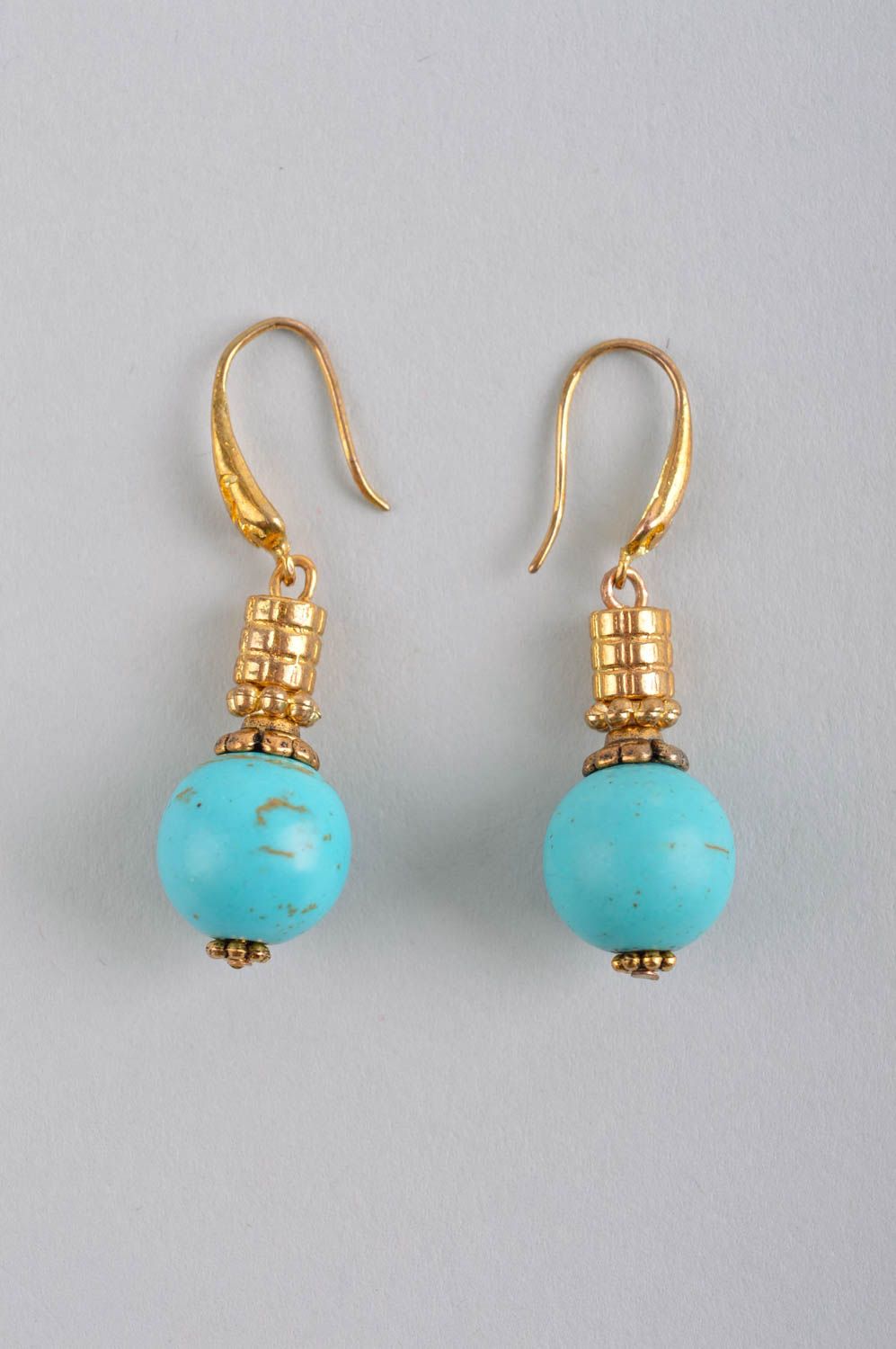 Handmade earrings designer jewelry turquoise earrings fashion accessories photo 3