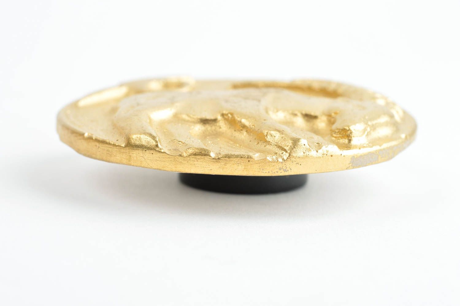 Souvenir handmade runder goldfarbiger Kühlschrank Magnet Deko Idee Küche  foto 2