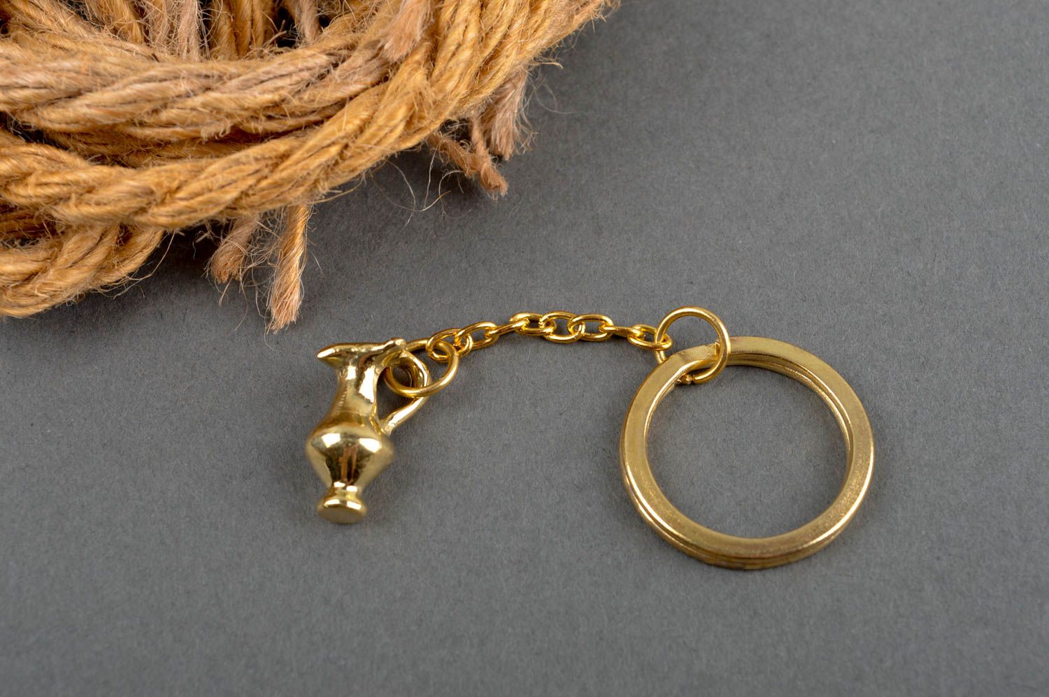 Beautiful brass keychain handmade designer keychain metal accessories photo 1