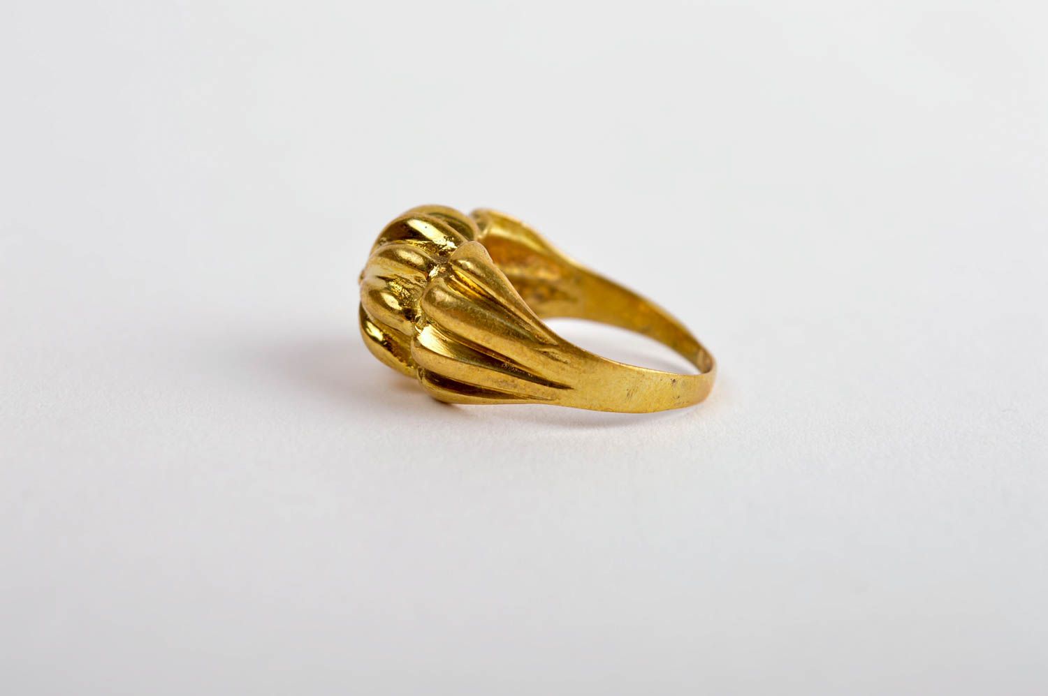 Unusual handmade metal ring stylish brass ring design accessories for girls photo 3