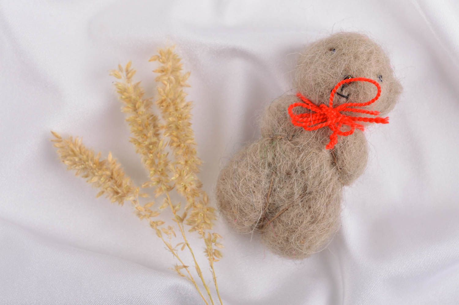 Handmade soft toy wool felting bear toy animal toys nursery decor souvenir ideas photo 1