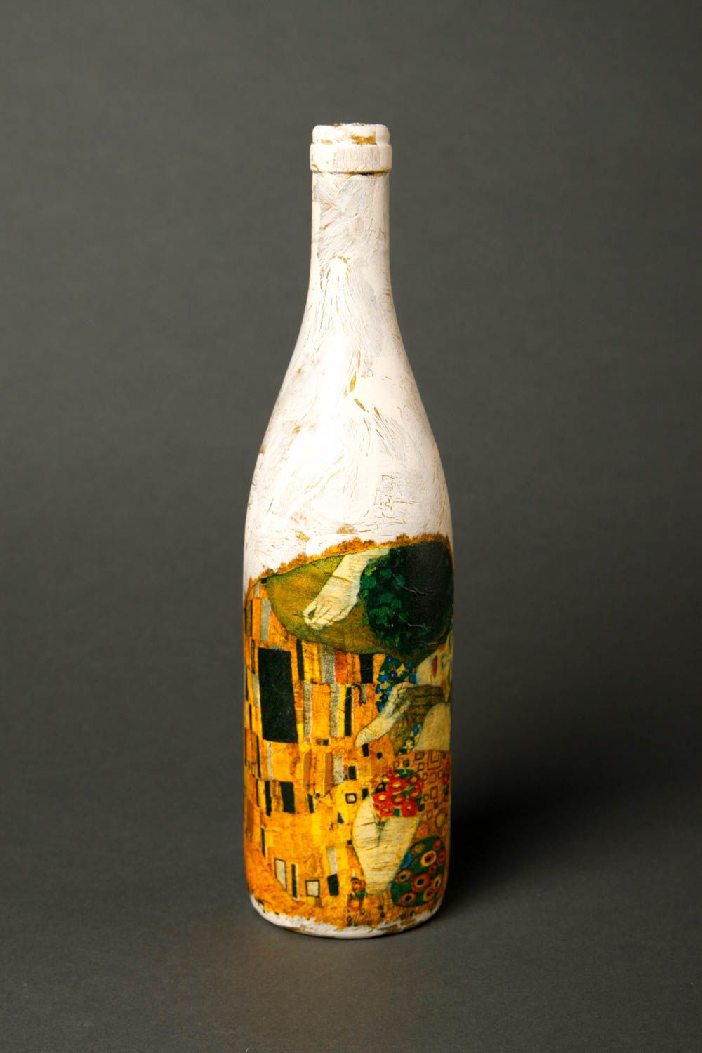 Botella de vidrio para vino hecha a mano regalo original decoración de cocina  foto 3