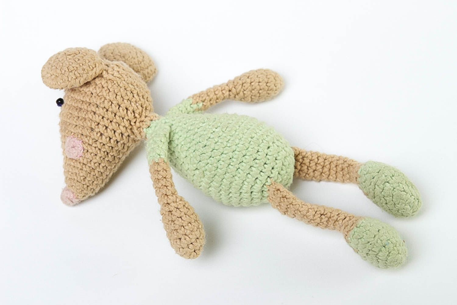Jouet tricoté Peluche faite main souris acrylique coton crochet Cadeau enfant photo 4