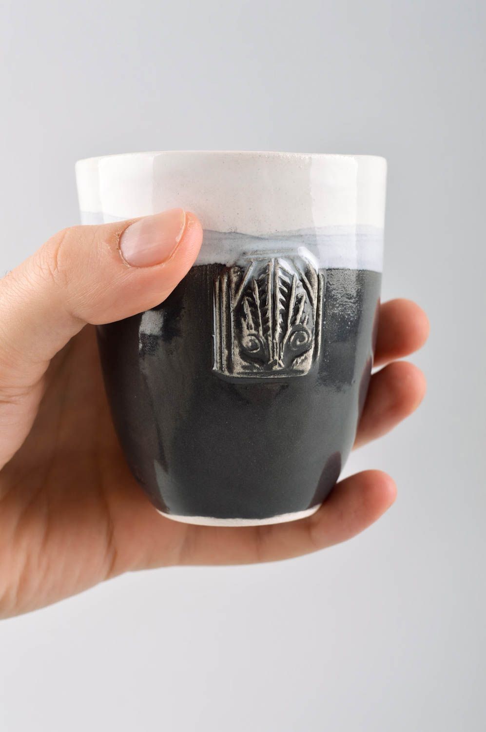 Handmade schöne Teetasse Keramik Tasse originelles nützliches Designer Geschirr foto 5