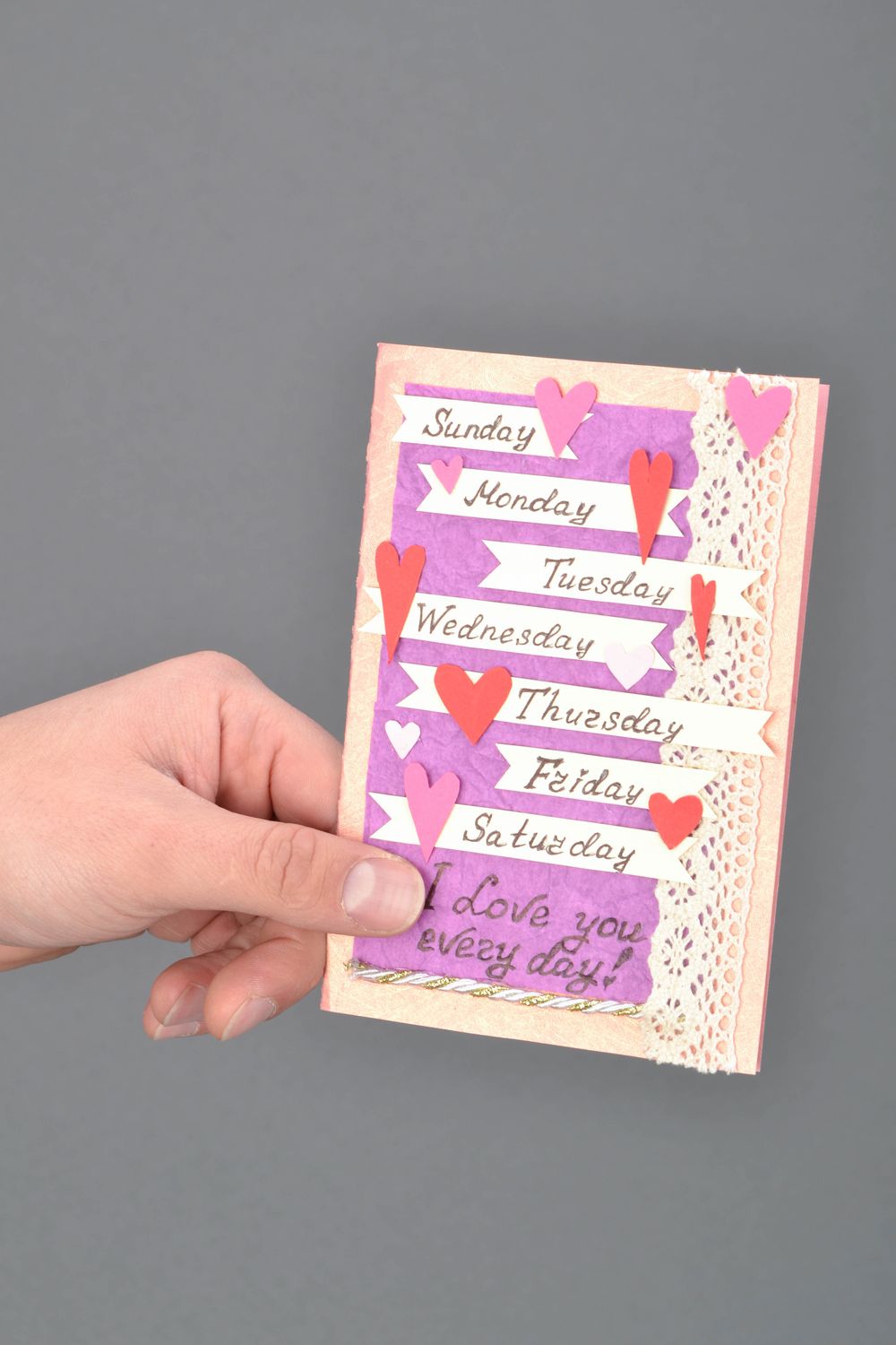 Greeting card for people in love Week Days photo 2