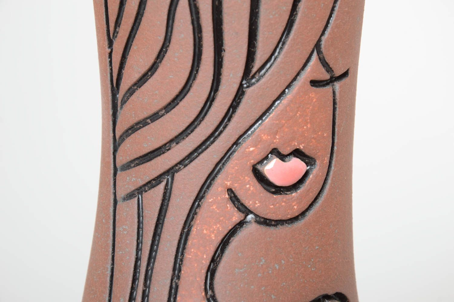 Сувенир ручной работы керамическая ваза для цветов оригинальная ваза для цветов фото 3