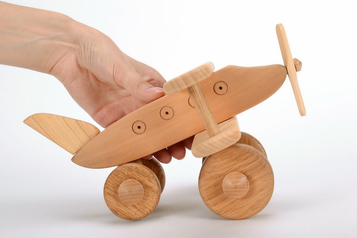 Avion en bois brut jouet pour enfant photo 2