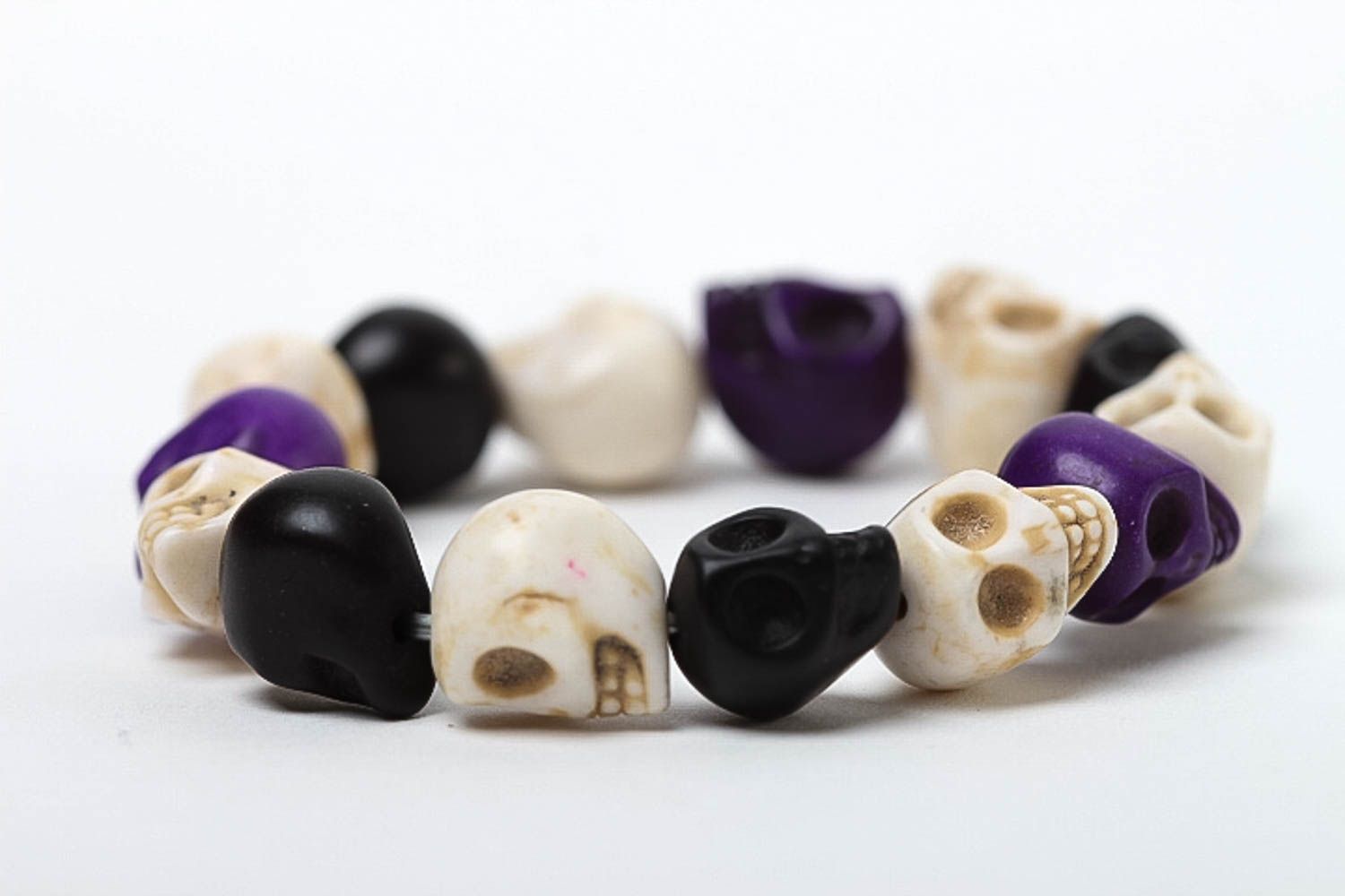 Handmade skull bracelet fashion jewelry present for girls beaded jewelry photo 4