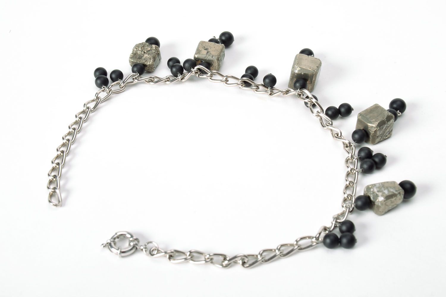 Necklace with pyrite and shungite photo 3