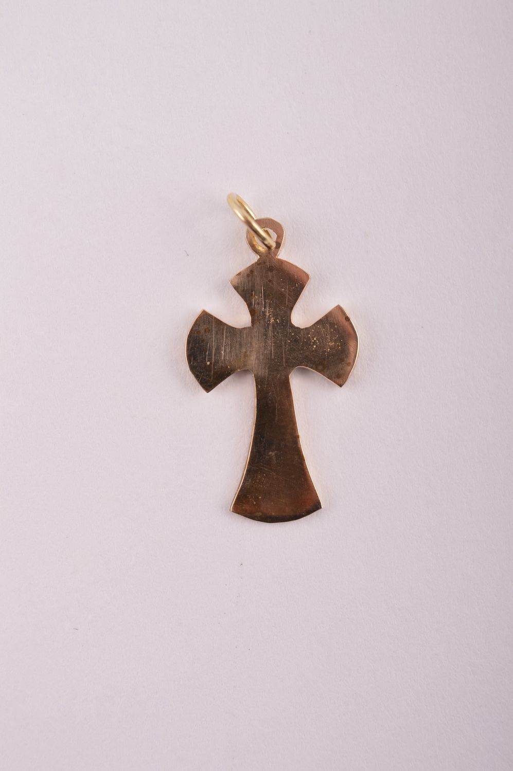 Крестик с камнями handmade подвеска на шею украшение из латуни крестик без шнура фото 3