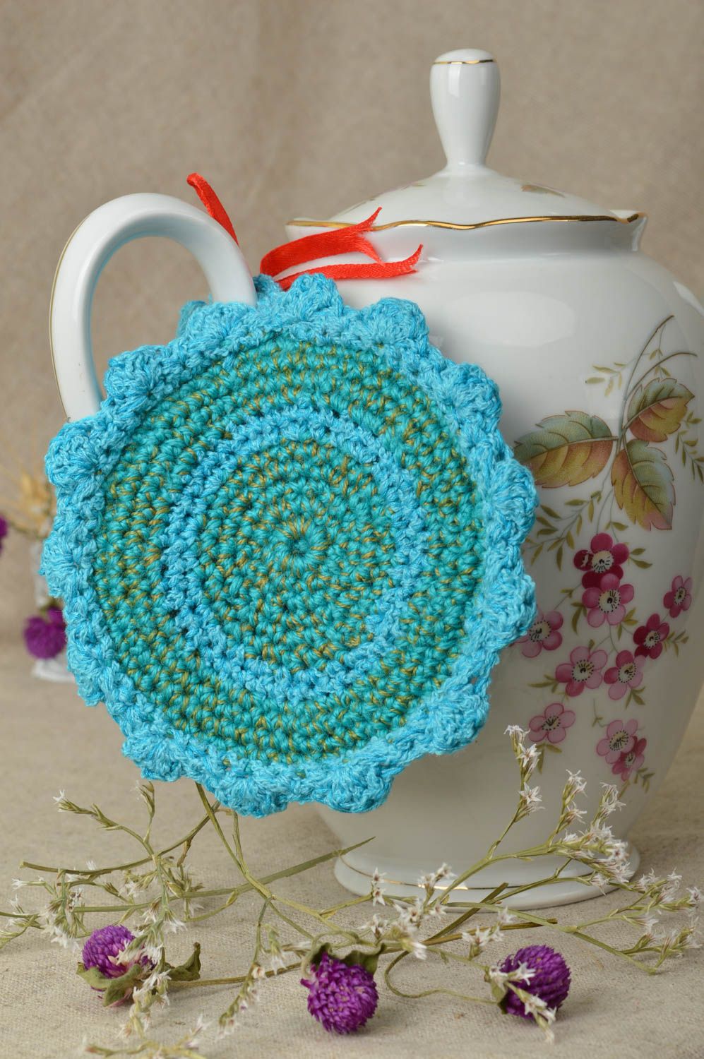 Beautiful handmade crochet potholder home textiles kitchen design gift ideas photo 1