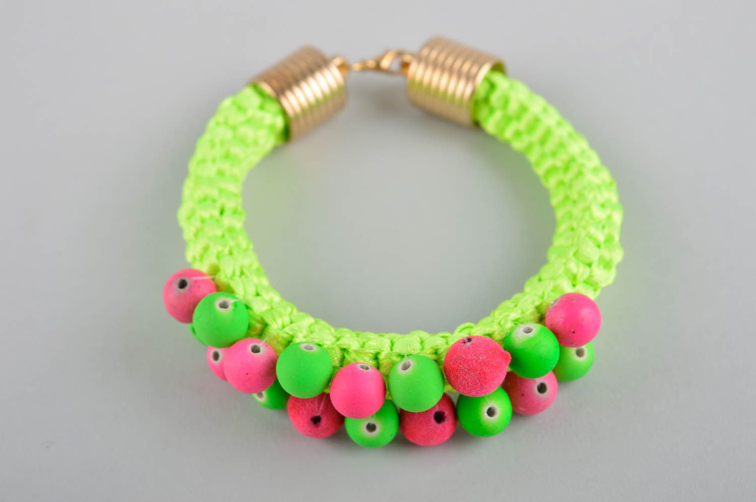 Handmade designer bright bracelet unusual summer jewelry cute wrist bracelet photo 2