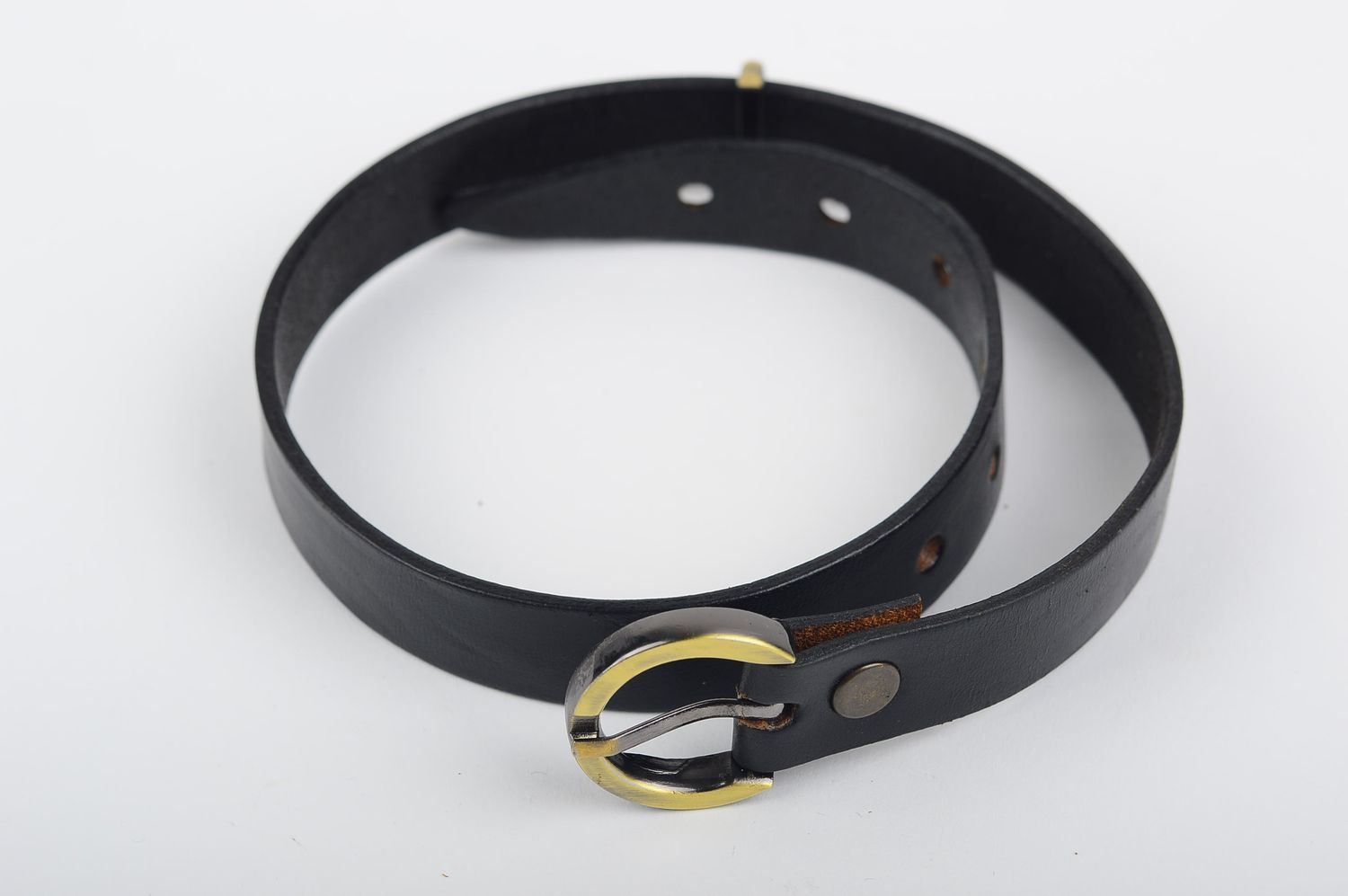 Handmade schwarzes Leder Armband Designer Schmuck Accessoire für Männer Gürtel foto 3