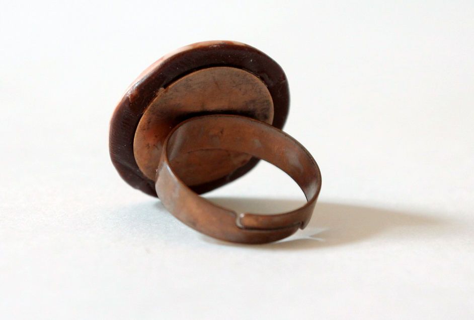Handgemachter Schmuck Damen Ring Accessoire für Frauen aus Polymer Ton foto 3