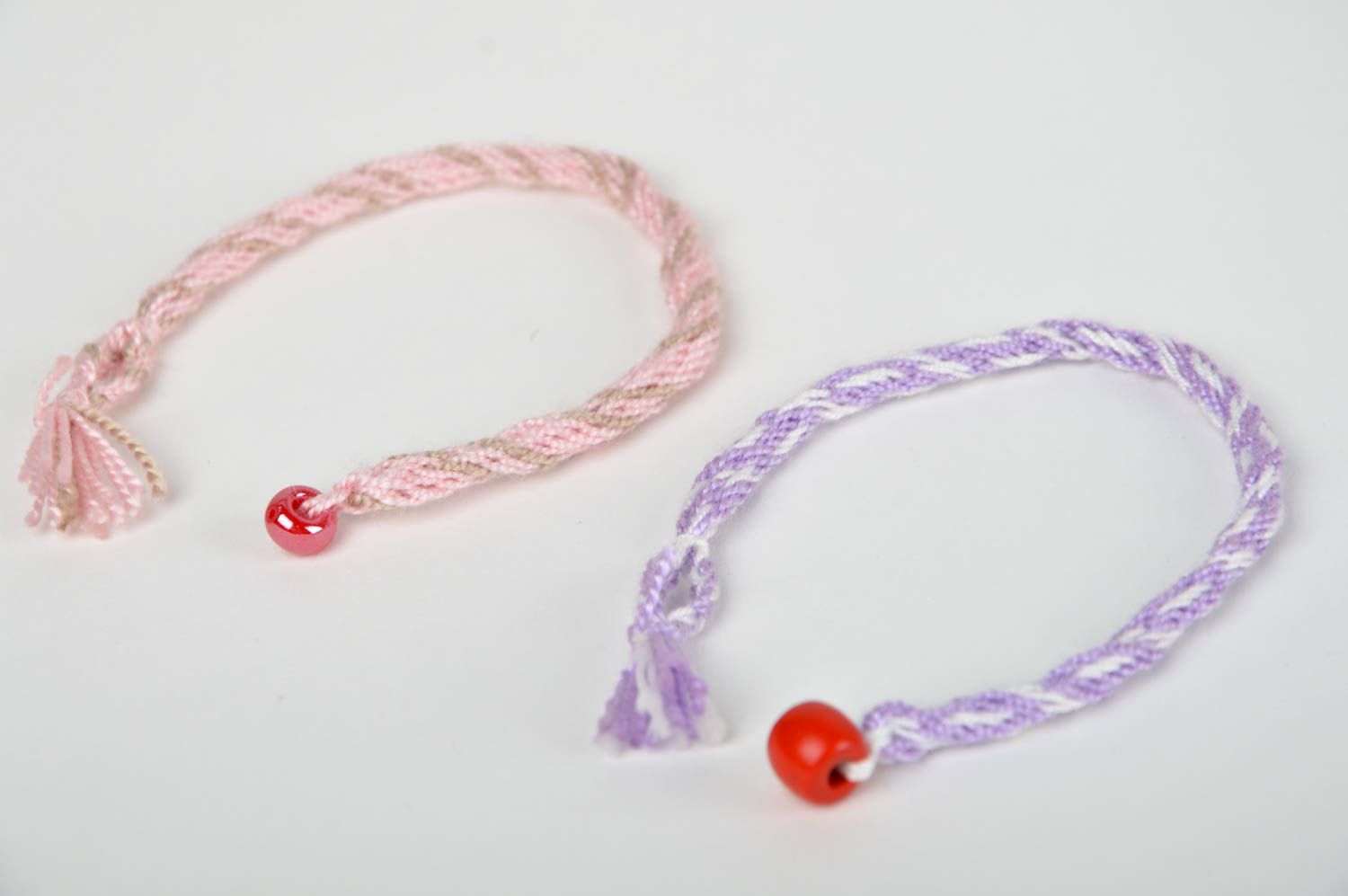 Модные браслеты ручной работы плетеные браслеты набор 2 штуки браслеты из ниток фото 5