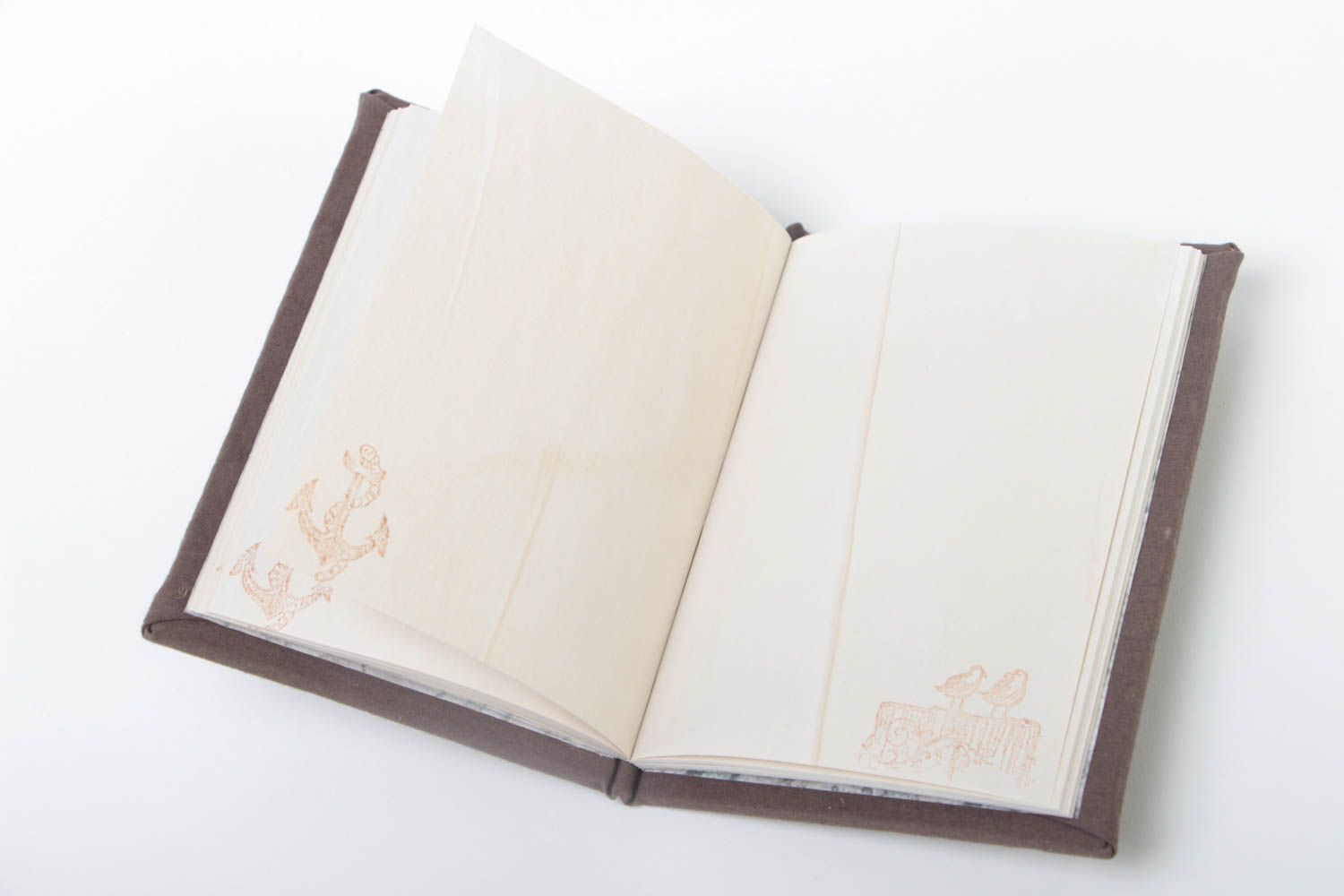 Handmade Notizbuch Stoffeinband Tagebuch für Mädchen Geschenk für Freundin braun foto 4