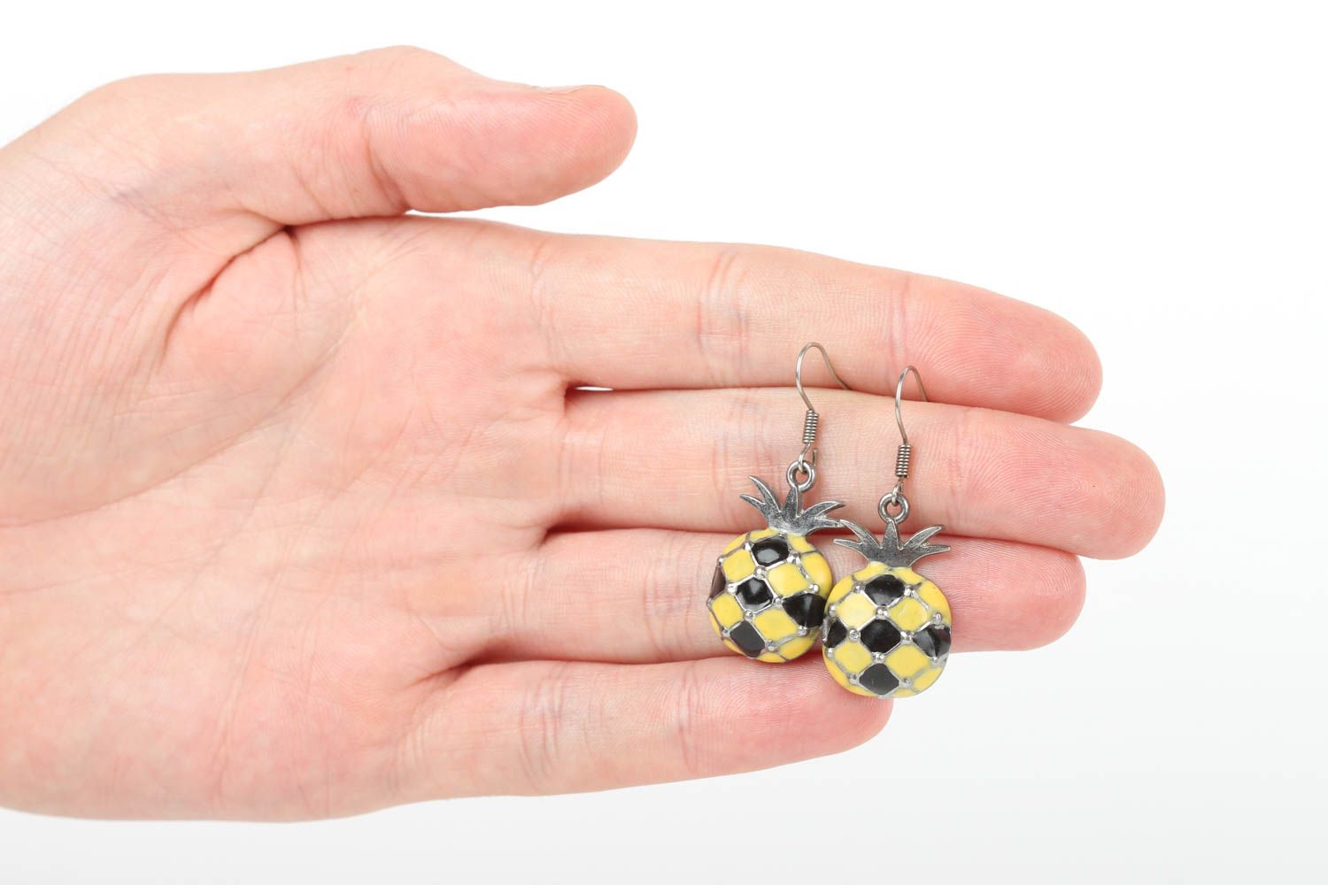Handmade schöne Metall Ohrringe Accessoire für Frauen Designer Schmuck Ananas foto 5