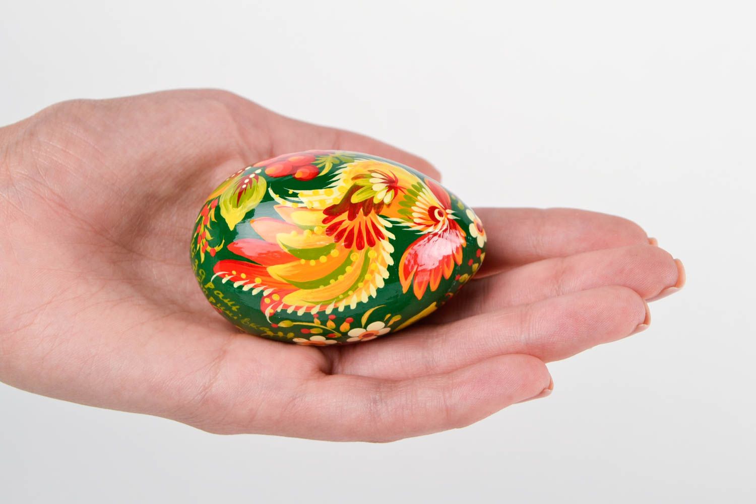 Beautiful handmade Easter egg painted wooden egg home design decorative use only photo 2