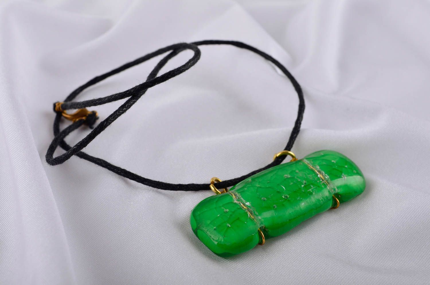 Pendentif verre Bijou fait main Accessoire femme vert design de créateur photo 1