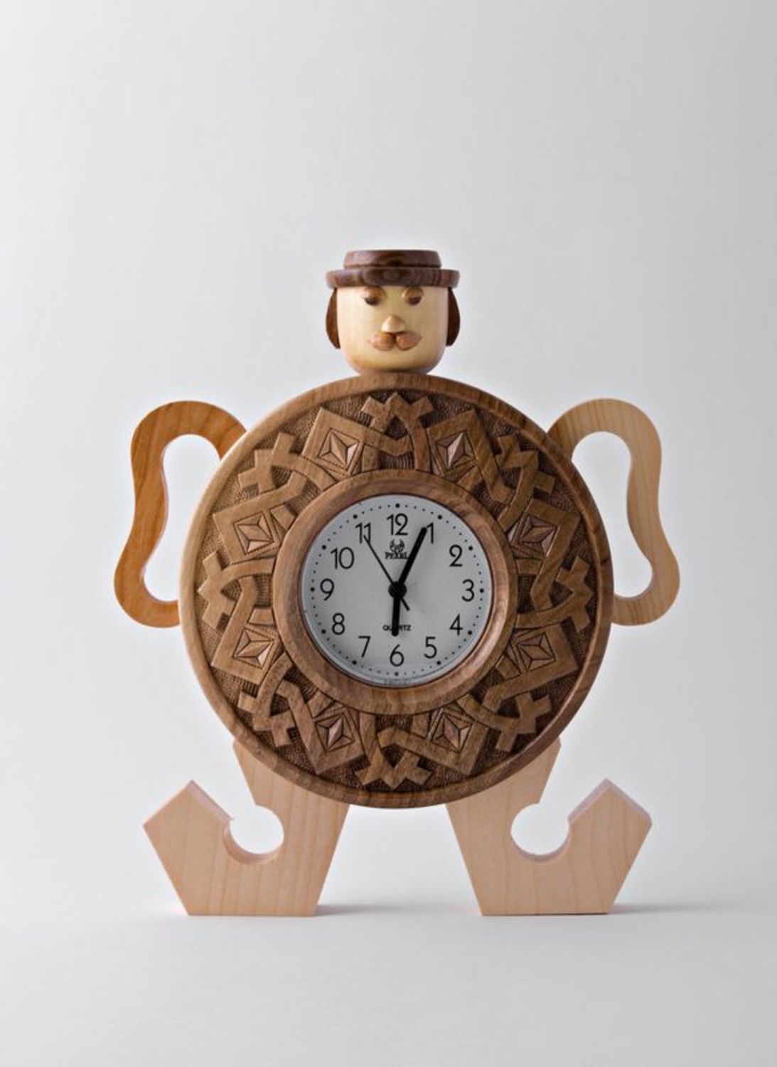 Wooden desktop clock with alarm clock  photo 1