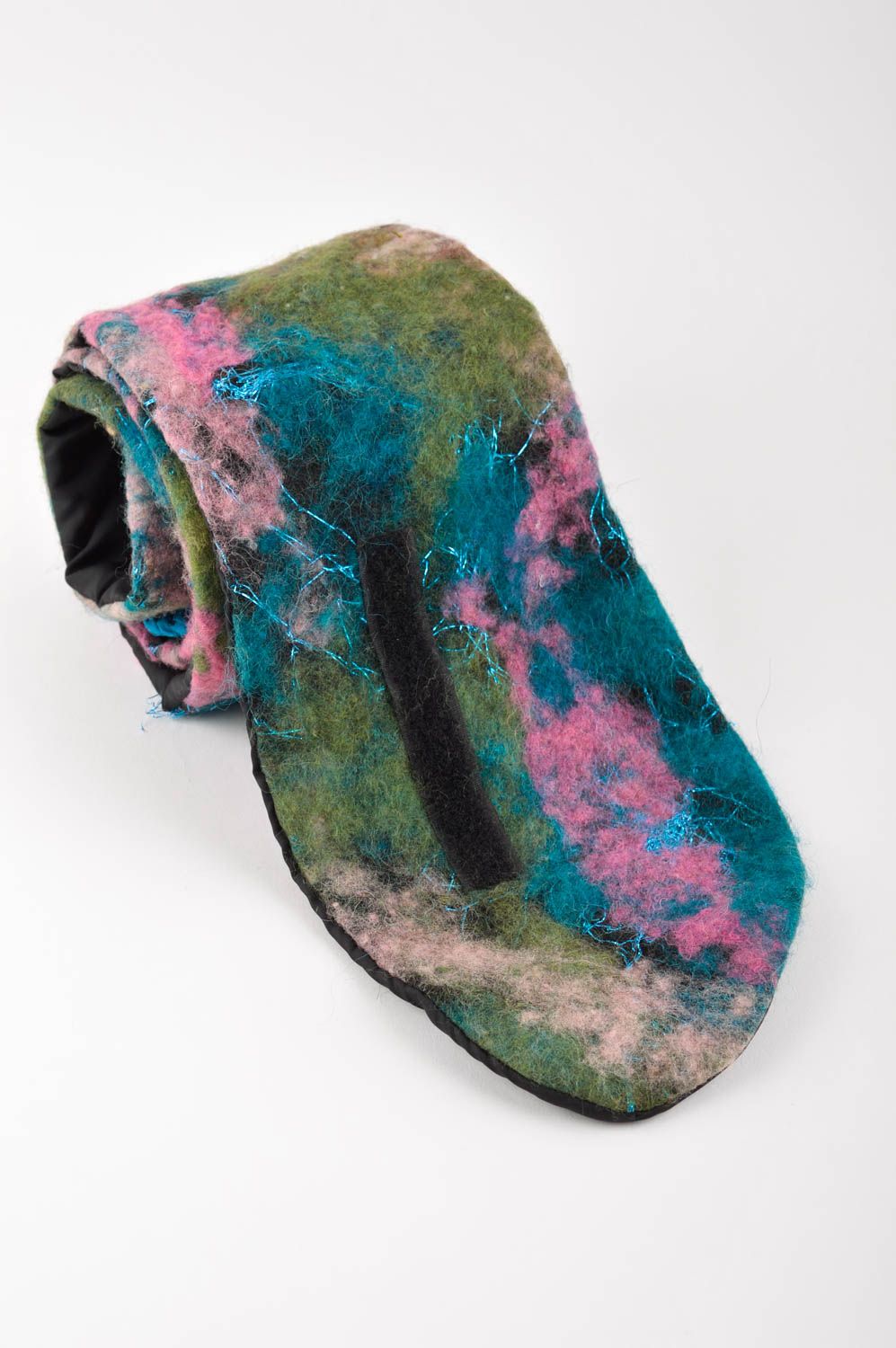 Cinturón de fieltro de colores hecho a mano accesorio de moda ropa femenina foto 2