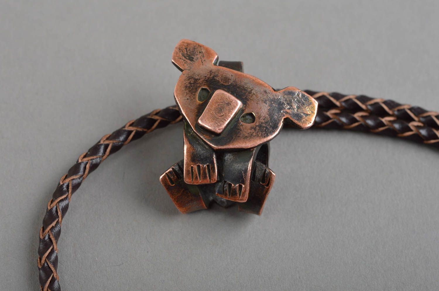 Handmade metal pendant designer copper accessory beautiful modern jewelry photo 3