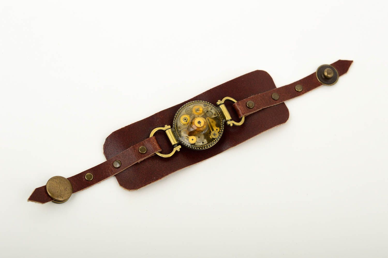 Handmade leather bracelet designer accessories steampunk bracelets for women photo 4