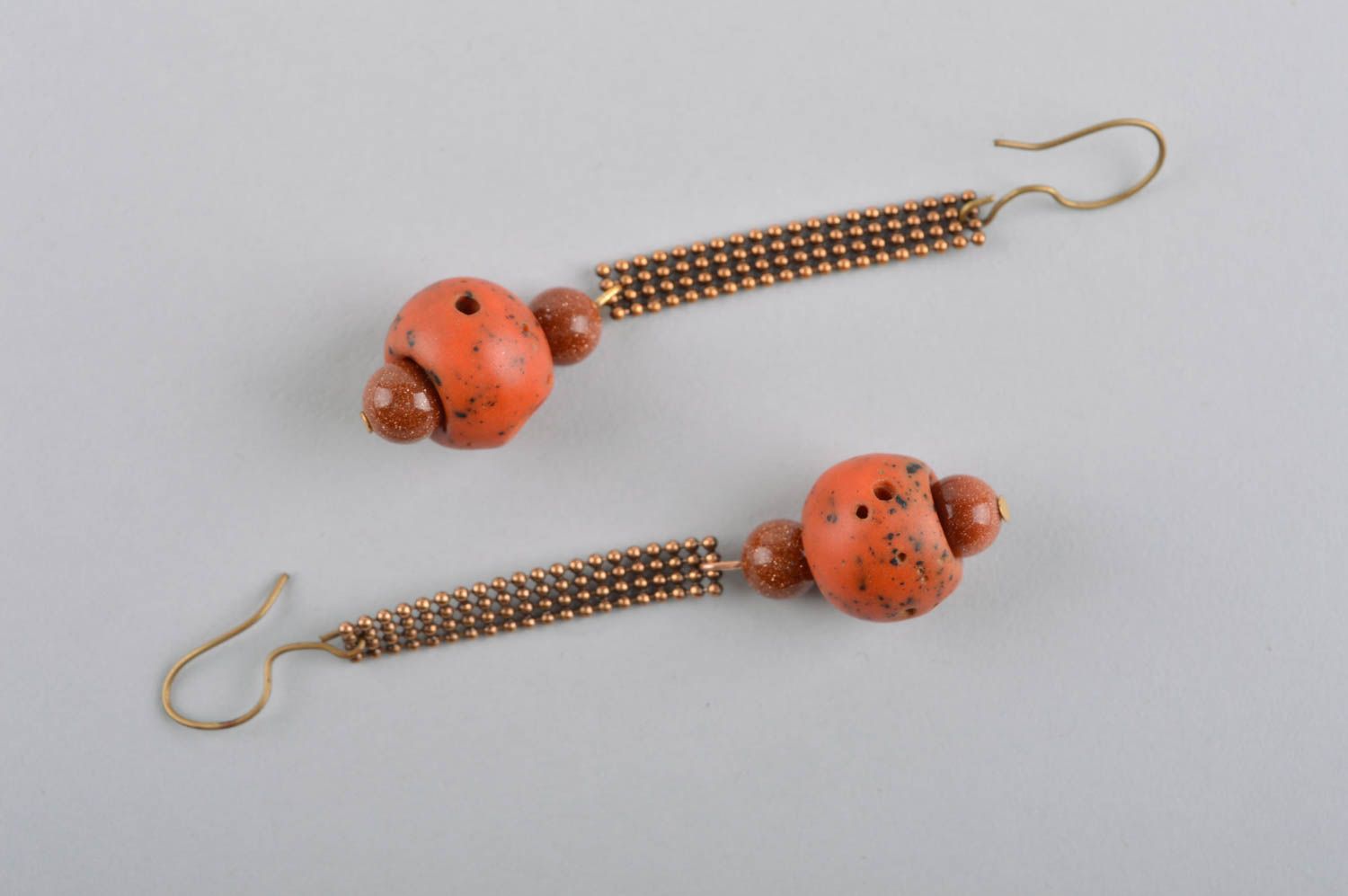 Ohrringe Koralle rot handmade Schmuck Accessoire für Frauen lange Ohrringe  foto 5