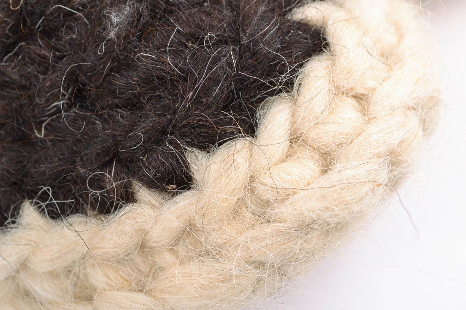 Pantuflas de lana de hombre blanquinegros foto 4