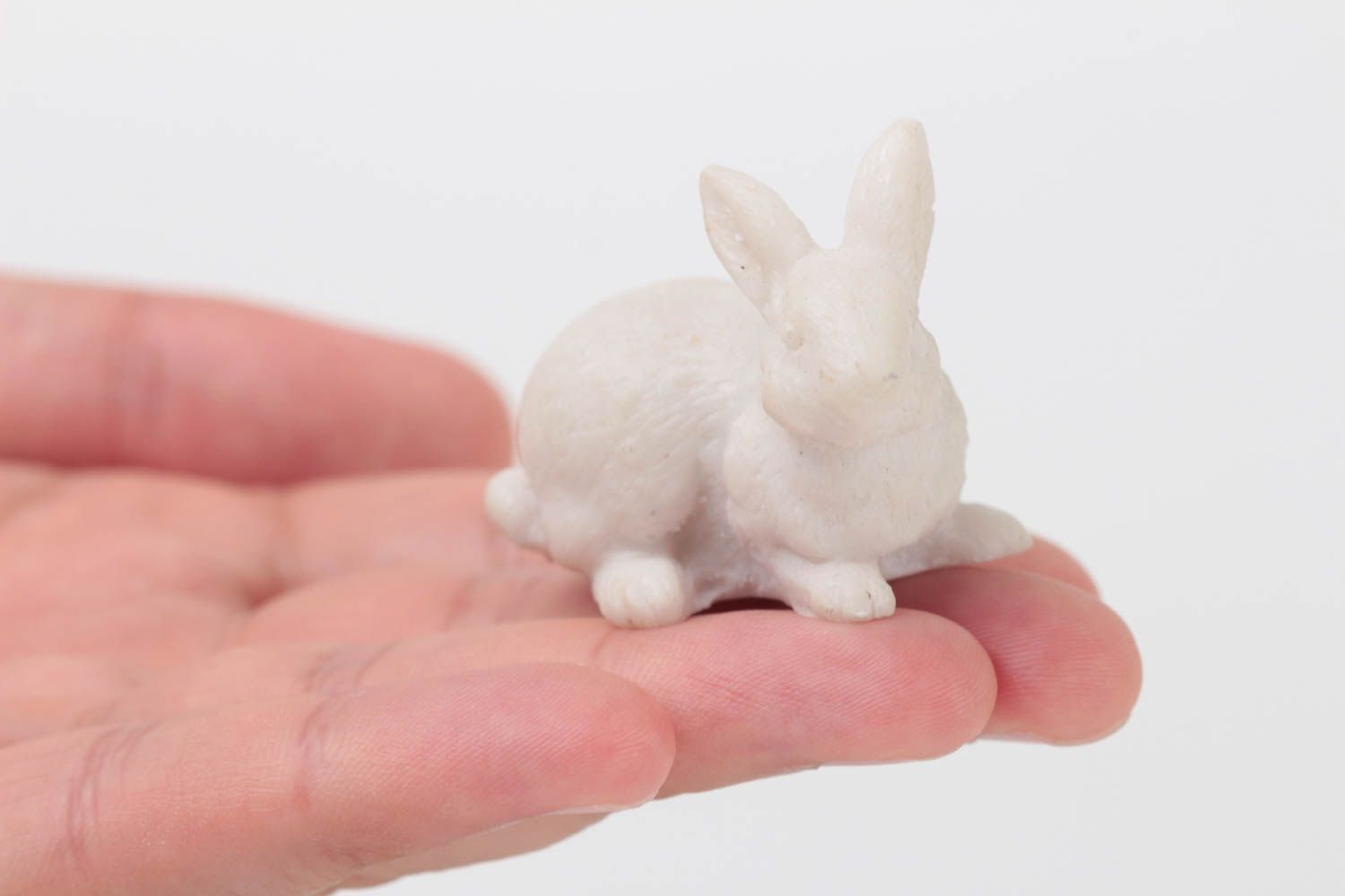 Figurine lapin fait main petite Statuette lapin blanc Objet à décorer photo 5