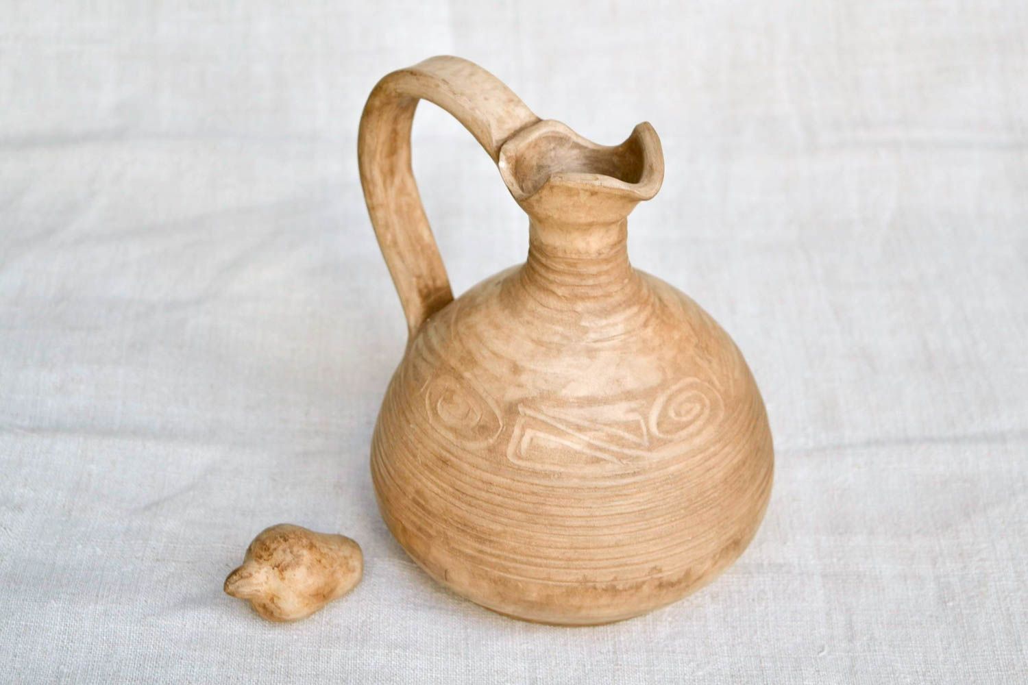 Handgefertigt Keramik Krug Keramik Geschirr Frauen Geschenk in Hellbraun foto 4