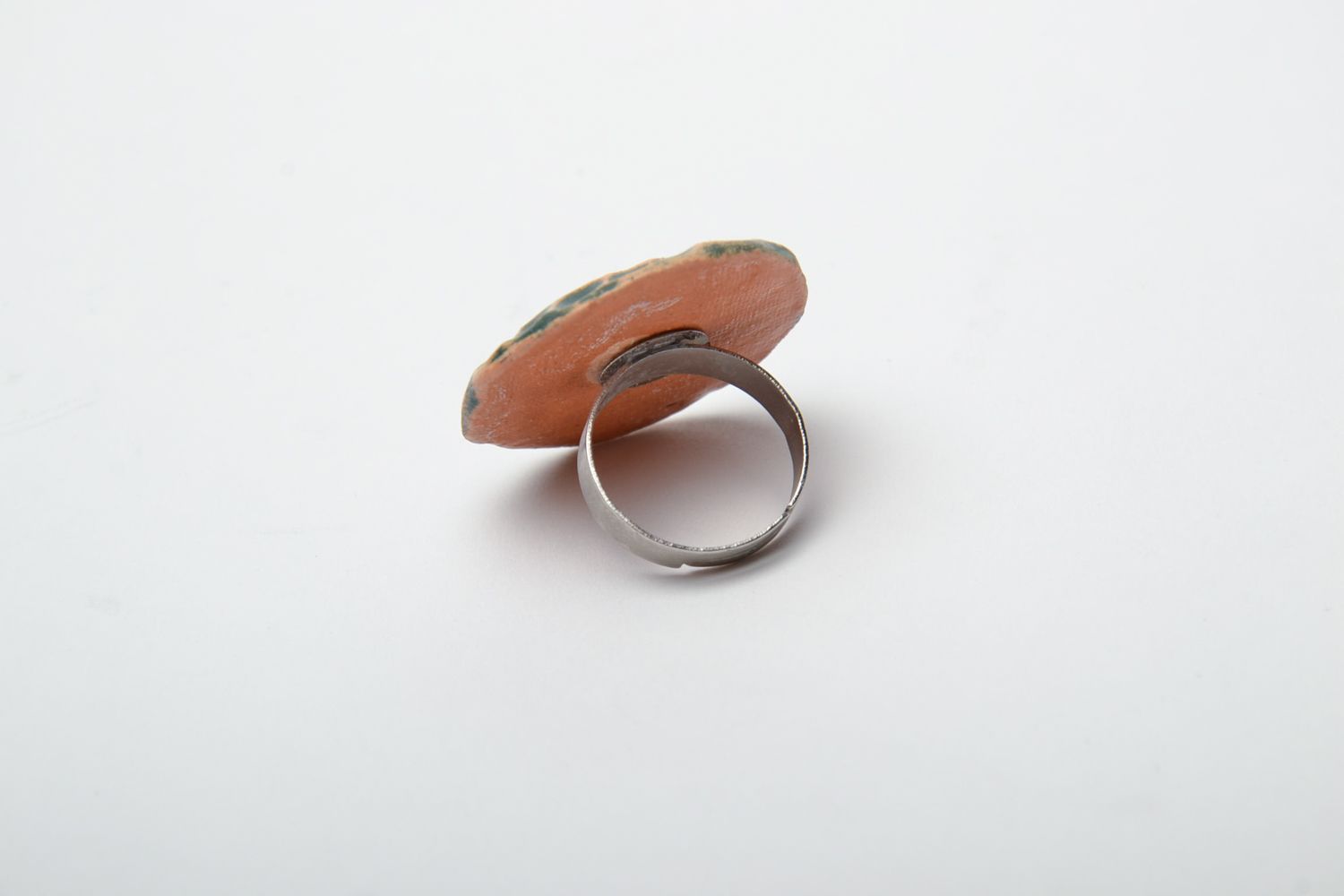 Handmade ceramic round ring photo 4