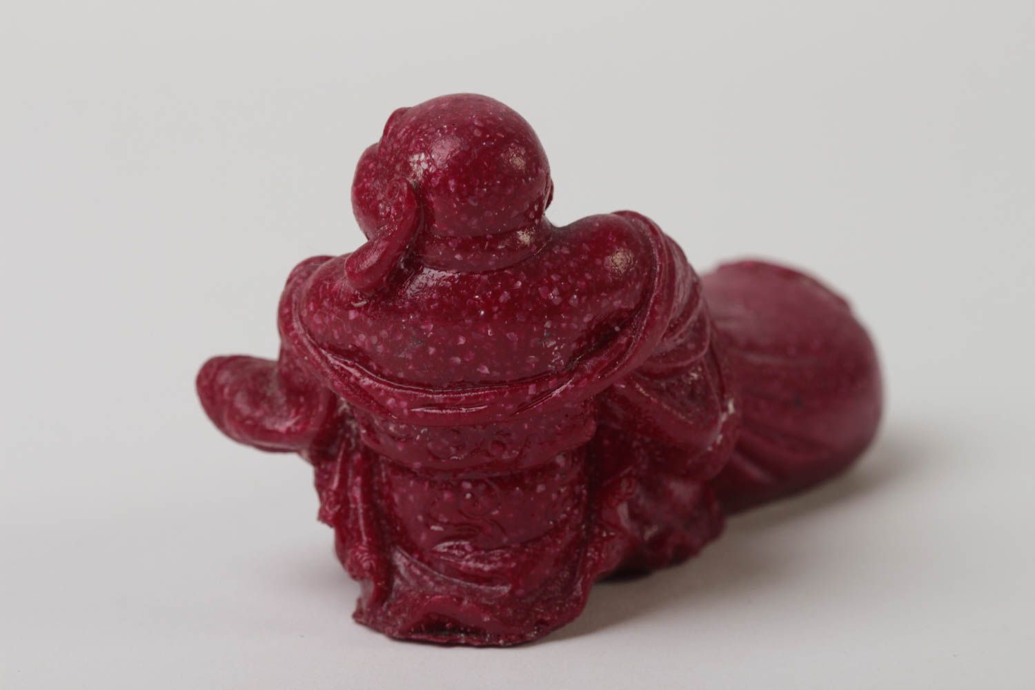 Статуэтка из полимерной смолы красная Хотей с мешком ручной работы авторская фото 4